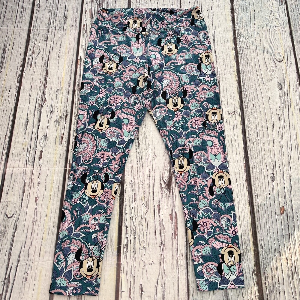 LuLaRoe Disney Paisley Minnie Mouse Leggings | Tall & Curvy (12-18)